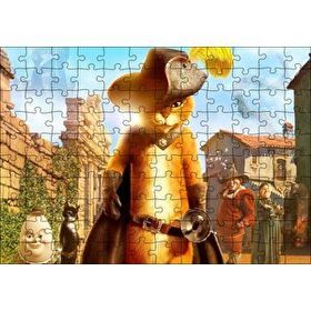 Cakapuzzle Film Çizmeli Kedi Görseli 120 Parça Ahşap Puzzle