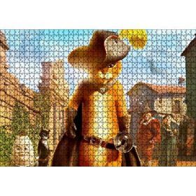 Cakapuzzle Film Çizmeli Kedi Görseli Mdf 1000 Parça Puzzle