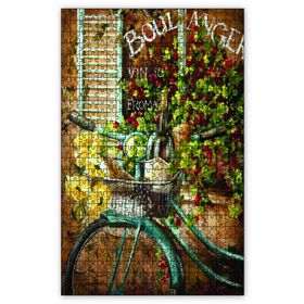 Cakapuzzle Fırın Önünde Bisiklet Sepet Şarap Çiçek Ahşap 255 Parça Puzzle