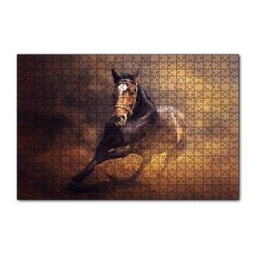 Cakapuzzle Fırtına İçinde Kahve Rengi At Görseli 120 Parça Ahşap Puzzle