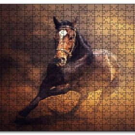 Cakapuzzle Fırtına İçinde Kahve Rengi At Görseli Mdf 120 Parça Puzzle