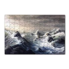 Cakapuzzle Fırtınada Dalgalı Okyanus ve Bulutlar 120 Parça Ahşap Puzzle
