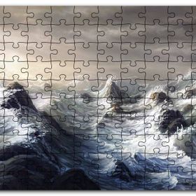 Cakapuzzle Fırtınada Dalgalı Okyanus ve Bulutlar Mdf 120 Parça Puzzle