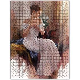 Cakapuzzle Francisco Ribera Gómeze Ait Yağlı Boya Kadın Resmi 1000 Parça Puzzle