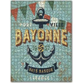 Cakapuzzle Fransa Bayonne Şehri ve Çapa Görseli Ahşap 1000 Parça Puzzle