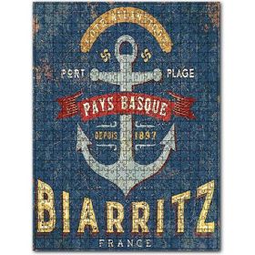 Cakapuzzle Fransa Biarritz ve Çapa Afişi Görseli Ahşap 255 Parça Puzzle