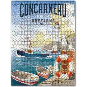 Cakapuzzle Fransa Brittany İskelesi Afişi Görseli Ahşap 1000 Parça Puzzle