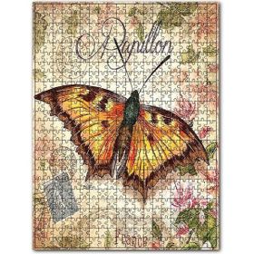 Cakapuzzle Fransaya Mektup Kelebek Görseli Ahşap 255 Parça Puzzle