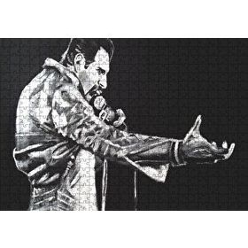 Cakapuzzle Freddie Mercury Siyah Beyaz Görsel 120 Parça Ahşap Puzzle
