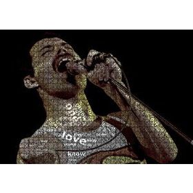 Cakapuzzle Freddie Mercury Üzerinde Şarkı Sözleri 120 Parça Ahşap Puzzle