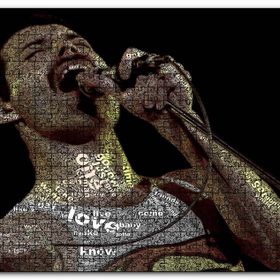Cakapuzzle Freddie Mercury Üzerinde Şarkı Sözleri Mdf 1000 Parça Puzzle