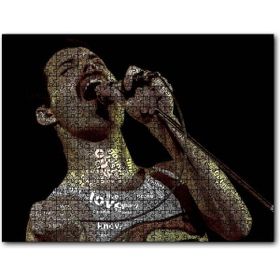 Cakapuzzle Freddie Mercury Üzerinde Şarkı Sözleri Mdf 1000 Parça Puzzle