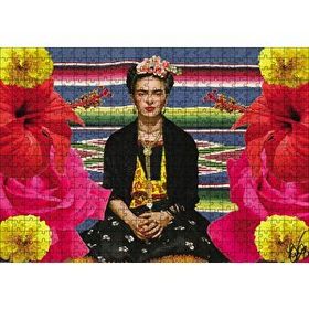 Cakapuzzle Frida Kahlo Çiçekli 120 Parça Ahşap Puzzle
