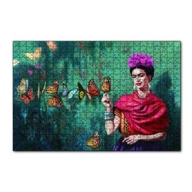 Cakapuzzle Frida Kahlo Kelebekli 120 Parça Ahşap Puzzle
