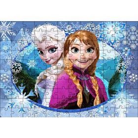 Cakapuzzle Frozen Prenses Elsa ve Anna 120 Parça Ahşap Puzzle