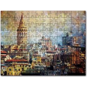 Cakapuzzle Galata Kulesinin Sanatsal Görsel Mdf 500 Parça Puzzle