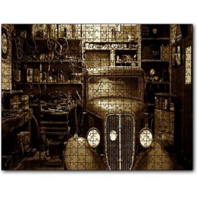 Cakapuzzle Garajdaki Antika Araba Sepya Resim Mdf 120 Parça Puzzle