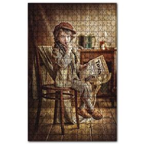 Cakapuzzle Gazete Okuyan Kasketli Çocuk Ahşap 1000 Parça Puzzle