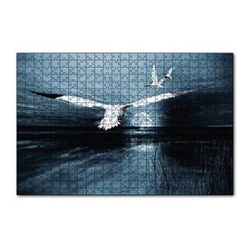 Cakapuzzle Gece Ay Göl Balıkçı Kuşları 120 Parça Ahşap Puzzle