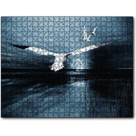 Cakapuzzle Gece Ay Göl Balıkçı Kuşları 500 Parça Puzzle