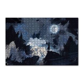 Cakapuzzle Gece Dolunay ve Savaşçı Silüeti 120 Parça Ahşap Puzzle