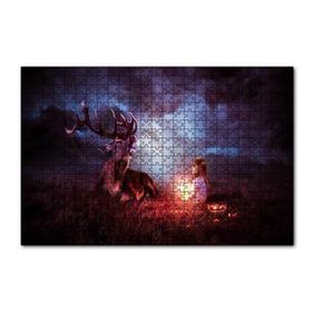 Cakapuzzle Gece Geyik ve Sevimli Kız 120 Parça Ahşap Puzzle