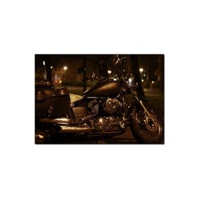 Cakapuzzle Gece Işıkları Altında Siyah Chopper Motorsiklet Mdf 120 Parça Puzzle