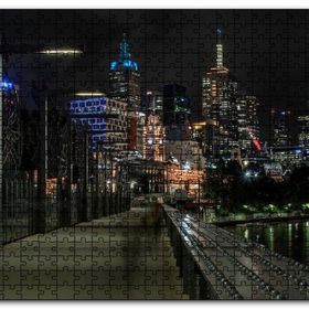 Cakapuzzle Gece Işıkları Gökdelenler ve Deniz Mdf 500 Parça Puzzle