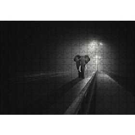 Cakapuzzle Gece Otoyol Sis ve Fil 120 Parça Ahşap Puzzle