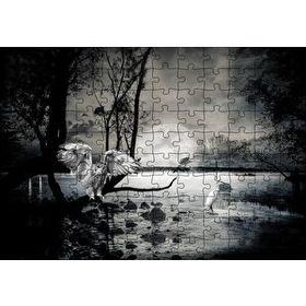 Cakapuzzle Gecede Balıkçı Kuşları Göl 120 Parça Ahşap Puzzle