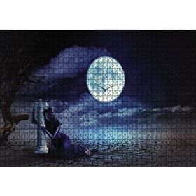 Cakapuzzle Gecede Üzgün Kadın Fantastik 120 Parça Ahşap Puzzle