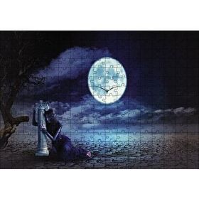 Cakapuzzle Gecede Üzgün Kadın Fantastik 120 Parça Ahşap Puzzle