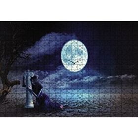Cakapuzzle Gecede Üzgün Kadın Fantastik 120 Parça Ahşap Puzzle