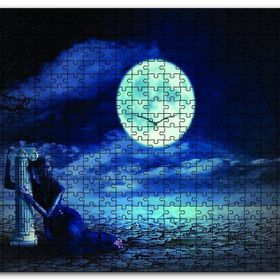 Cakapuzzle Gecede Üzgün Kadın Fantastik Ahşap 500 Parça Puzzle