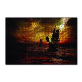 Cakapuzzle Gecede Yelkenli Korsan Gemileri 120 Parça Ahşap Puzzle