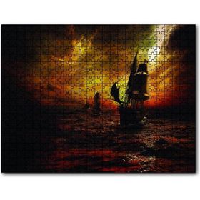 Cakapuzzle Gecede Yelkenli Korsan Gemileri Mdf 120 Parça Puzzle