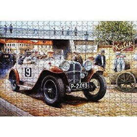 Cakapuzzle Geçmişte Araba Yarışçıları Görseli 120 Parça Ahşap Puzzle