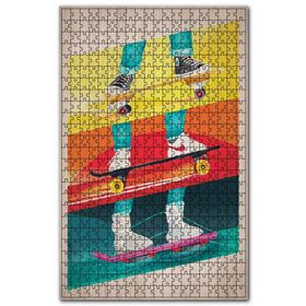 Cakapuzzle Geleceğe Dönüş Kaykayları Şekilli Görsel Ahşap 500 Parça Puzzle