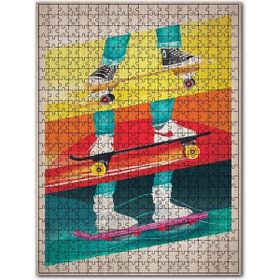Cakapuzzle Geleceğe Dönüş Kaykayları Şekilli Görsel Ahşap 500 Parça Puzzle