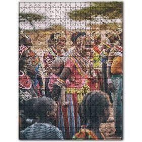 Cakapuzzle Geleneksel Kıyafetleriyle Afrikalı Kadınlar Çocukları 120 Parça Puzzle