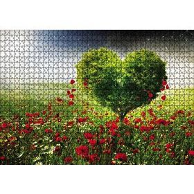 Cakapuzzle Gelincik Tarlası Kalp Şeklinde Ağaç 1000 Parça Puzzle