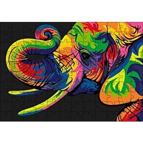 Cakapuzzle Genç Fil Dijital Mozaik 120 Parça Puzzle