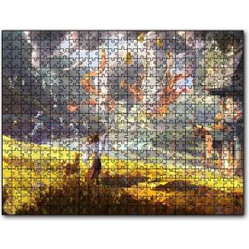 Cakapuzzle Genç Kadın ve Dev Yapraklar Yağlıboya Efekt Mdf 120 Parça Puzzle