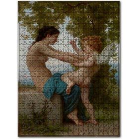 Cakapuzzle Genç Kız Aşk Tanrısı Eros'a Direniyor 120 Parça Yapboz Mdf Puzzle