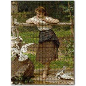 Cakapuzzle Genç Kız ve Beyaz Güvercinler Ahşap 500 Parça Puzzle