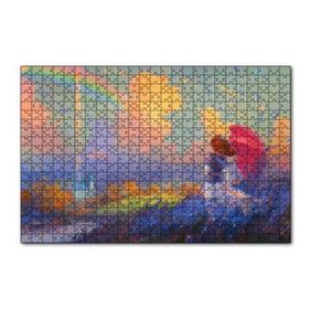 Cakapuzzle Genç Kız ve Gökkuşağı Yağlıboya 120 Parça Ahşap Puzzle