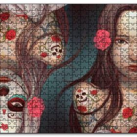 Cakapuzzle Genç Kız ve Ters Simetrik Ölüsü Mdf 1000 Parça Puzzle