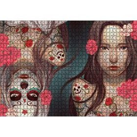 Cakapuzzle Genç Kız ve Ters Simetrik Ölüsü Mdf 1000 Parça Puzzle