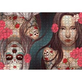 Cakapuzzle Genç Kız ve Ters Simetrik Ölüsü Mdf 500 Parça Puzzle