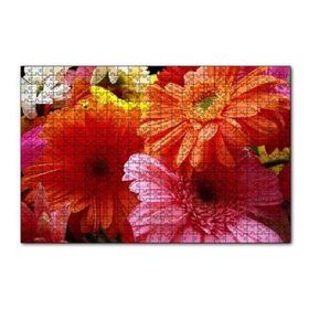 Cakapuzzle Gerbera Çiçekleri Turunculu Pembeli 120 Parça Ahşap Puzzle